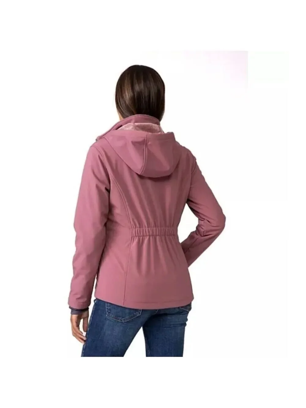 FREE COUNTRY WOMEN'S SOFTSHELL JACKET WITH HOOD IN BLOSSOM PINK XL OR XXL